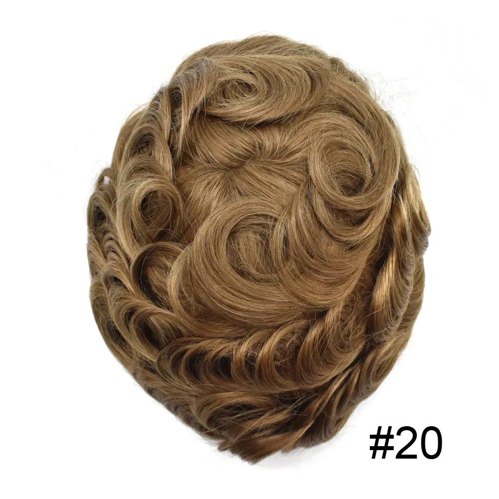 Toupee Color: 20#, Toupee Density: 100%, Length: 6 inches, Ships From: CHINA, Toupee Size: 8x10 - Men Toupee Hair Systems Ultra Thin Skin 0.06MM V-LOOP Capillary Prosthesis Invisible Hairline Real Human HairPieces Hair Units