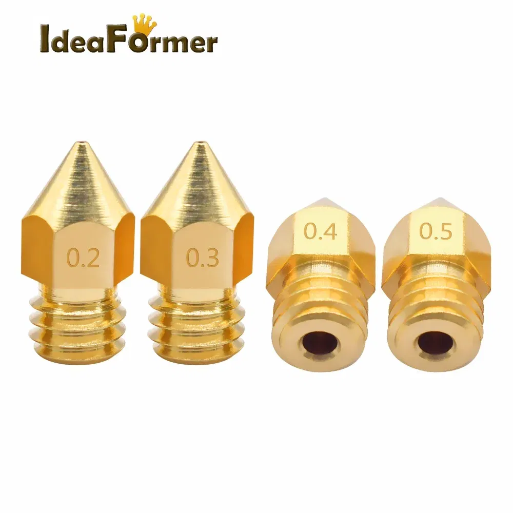 Color: Black, Size: 1mm - 5/10pcs MK8 Brass Nozzle 1.75/3.0mm Filament Extruder Print Head Nozzle 0.2/0.3/0.4/0.5mm for CR10 CR10S Ender3 3D Printer Parts