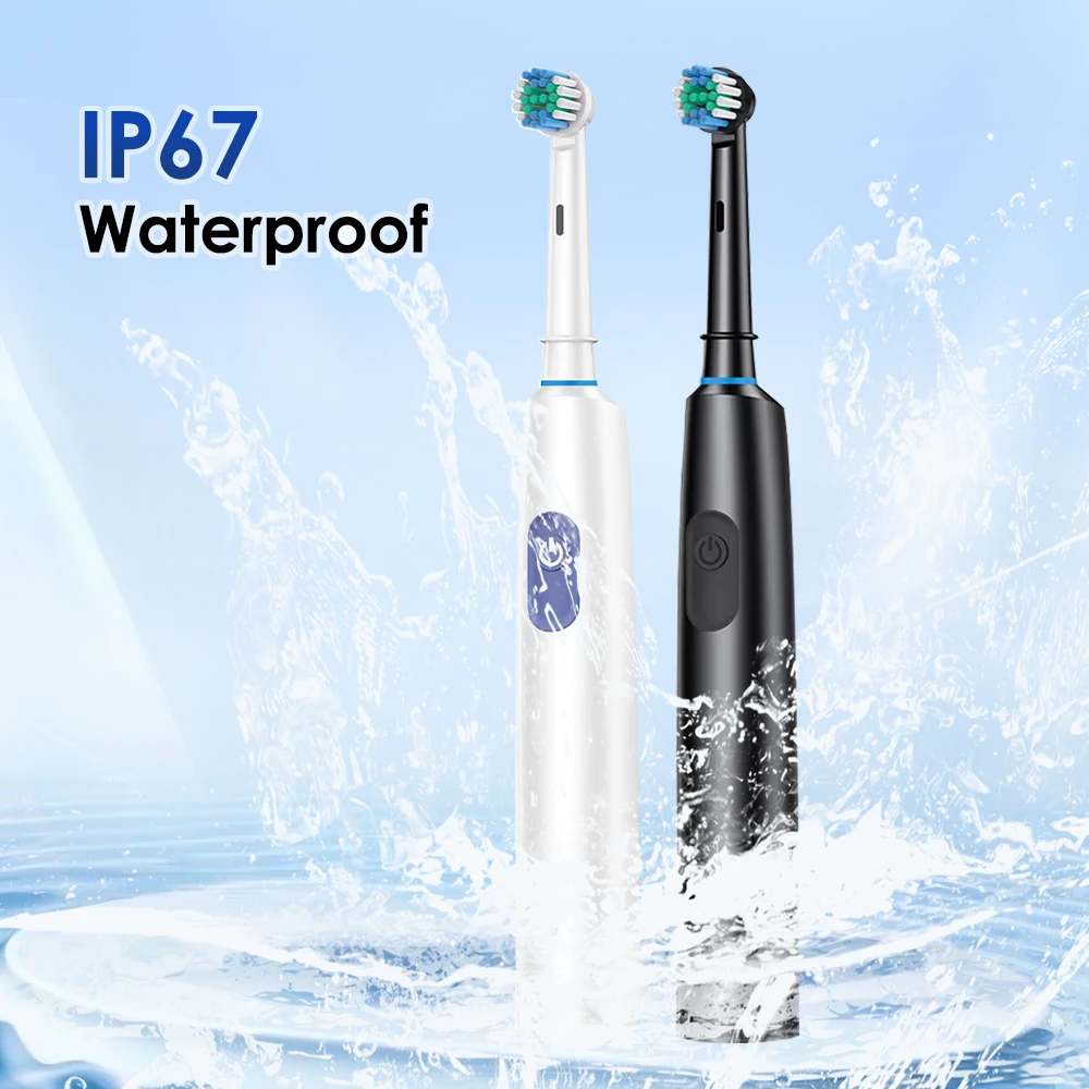 Color: MULTI - Electric Rotating Toothbrush 5 Modes Cleaning Teeth Brush Waterproof Rotary Electric Toothbrush With Timer with 8 Soft BrushHead