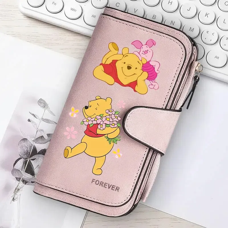 Color: Red - ? Winnie the Pooh Women Wallets Card Wallet Coin Wallet Womens Bags for Girls Purse ID Wallets Female Coin Purse Girls Gift