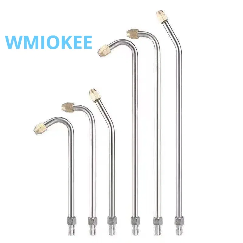 Color: Chocolate - 25?°/90?°/U High Pressure Washer Extension Wand With 1/4 Quick Connector Lance Spear With CurvedHead Rod Cleaning Tool for car
