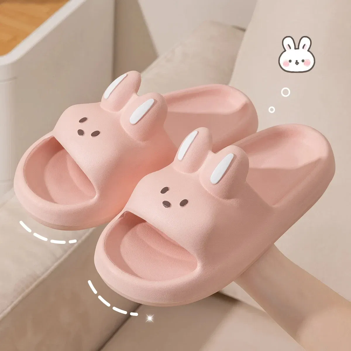 Color: green, Shoe Size: 40 - Pillow Rabbit Slippers for Women and Men | House Slides Shower Sandals | Extremely Comfy | Cushioned Thick Sole