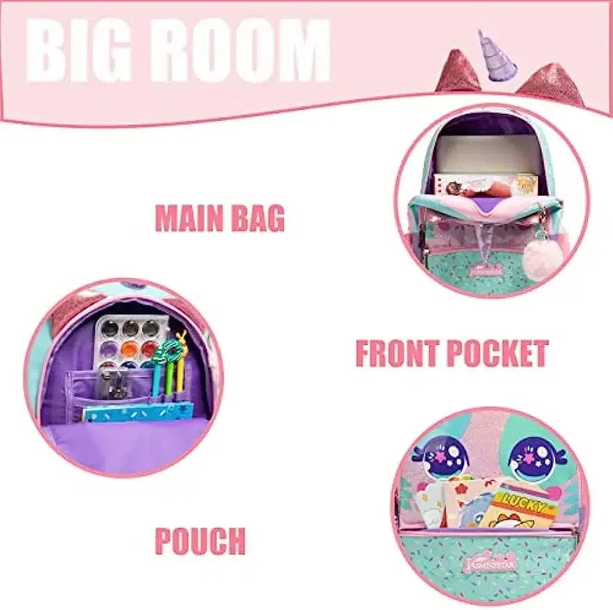 Color: Pink, Ships From: CHINA - BIKAB Kids Rolling Backpack for Girls Cute Sequin Cat Backpacks with Wheels for Elementary Students with Lunch Box for Girls