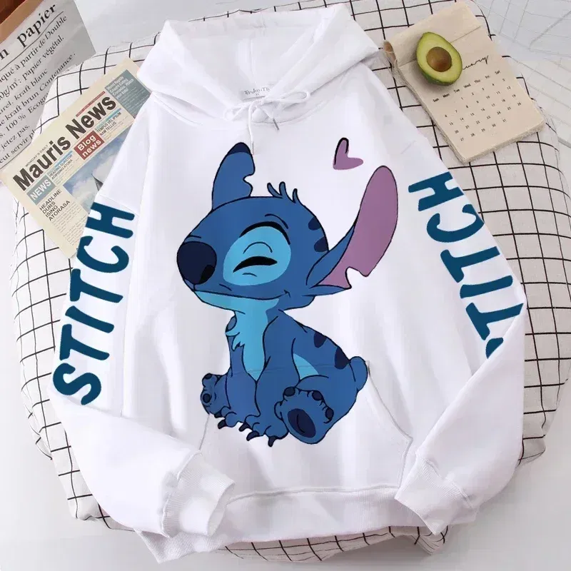 Color: Brown, Size: 6T - Disney Hoodie Fashion Stitch Angel Monster Letter Cartoon Sweatshirt Pullover Cute Harajuku Unisex Women's Pocket Top