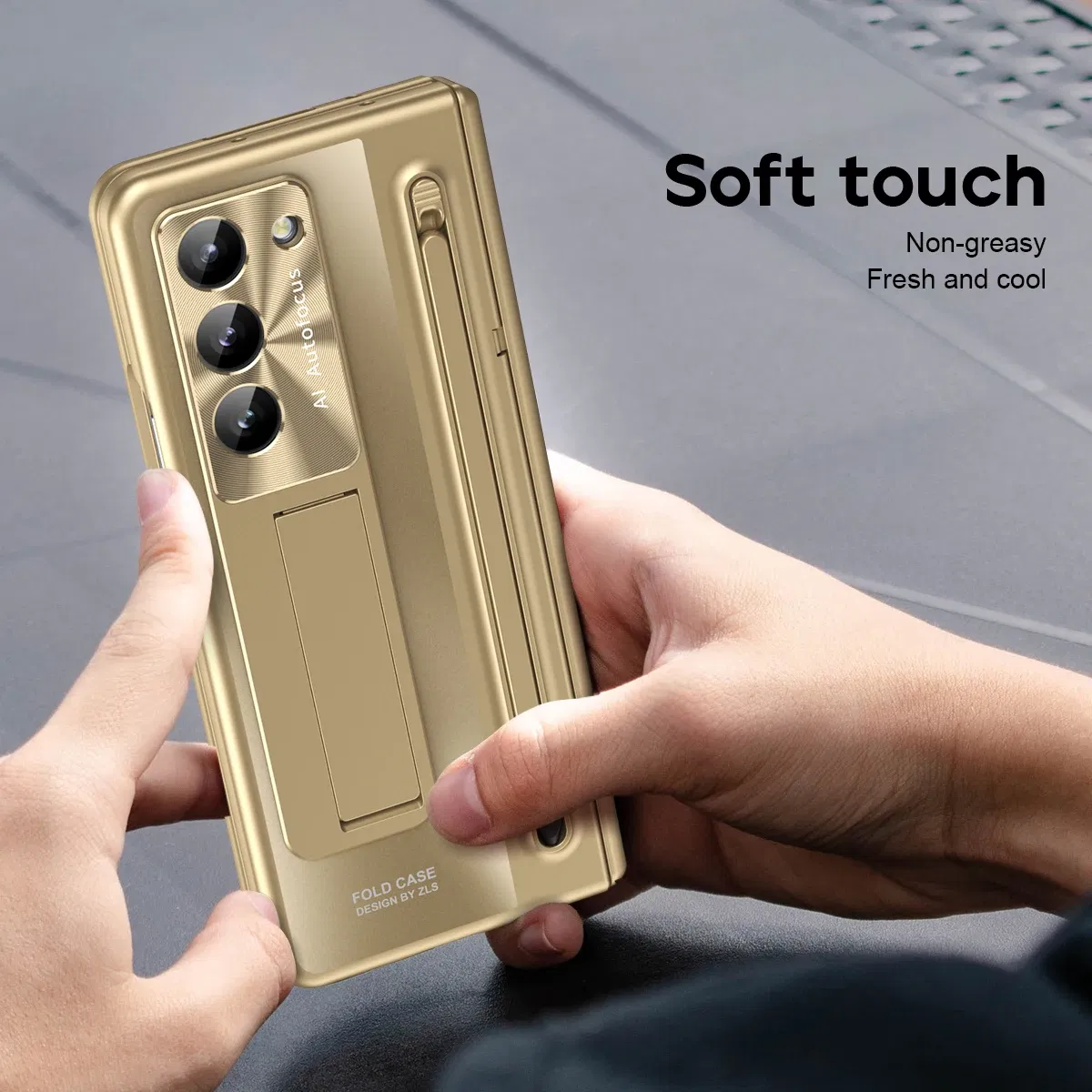 Color: Black, Material: Aluminum - With Touch Pen For Samsung Galaxy Z Fold 6 5 4 Case Hinge Armor Shockproof Magnetic Kickstand 360 Full Protection Folding Cover
