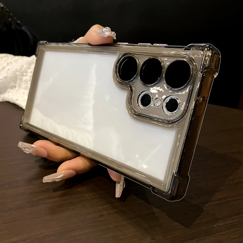 Color: Clear, Material: PP - Luxury Shockproof Clear Acrylic Case For Samsung Galaxy S24 S23 FE S22 Plus S24 Ultra A34 A54 A15 A25 A35 A55 A53 5G Hard Cover