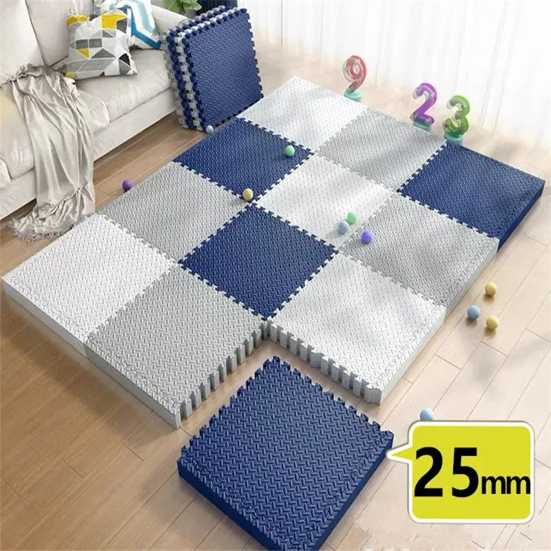 Color: Ivory - Baby Mat 6PCS 30x30cm Tatame Play Mats Thick 2.5cm Baby Game Mat Tatames Foot Mat Floor Mat Puzzle Mat Playmat Baby Playroom Mat