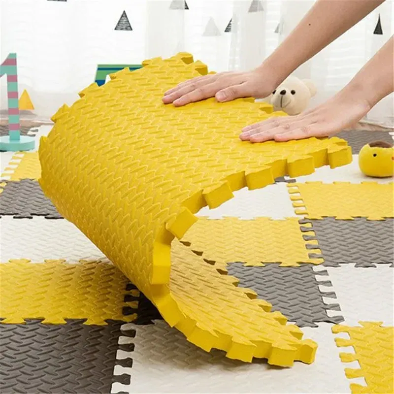 Color: Ivory - Baby Mat 6PCS 30x30cm Tatame Play Mats Thick 2.5cm Baby Game Mat Tatames Foot Mat Floor Mat Puzzle Mat Playmat Baby Playroom Mat