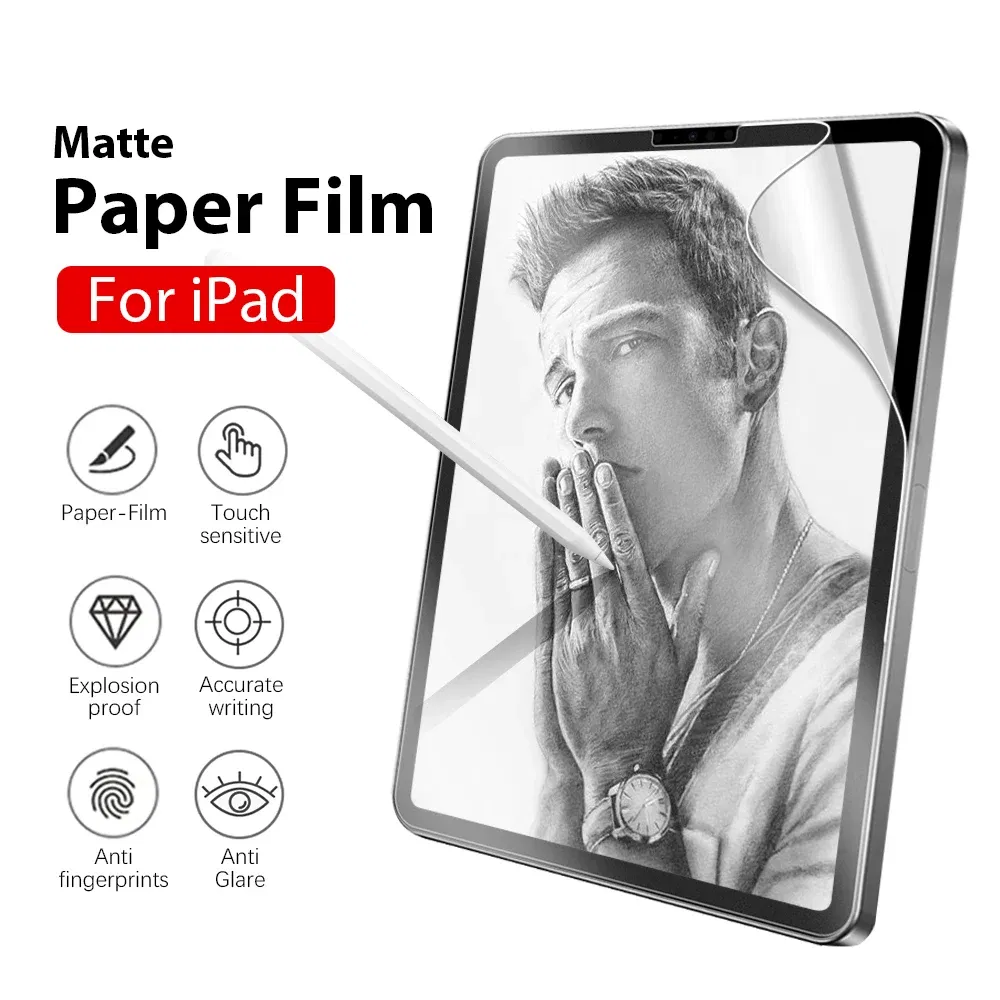 Color: Silver - Like Paper Film For iPad Pro 13 11 12.9 6th M4 M2 10 9 9th 10th Generation 10.9 Air 5 4 3 Mini 6 10.2 Screen Protector Paperfeel