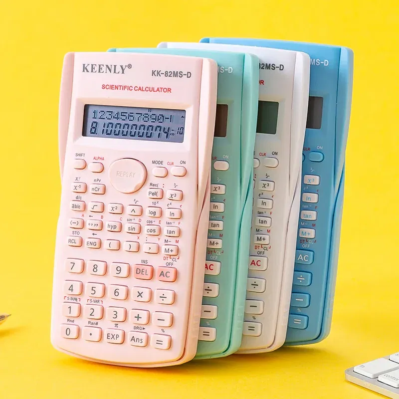 Color: Red - Multifunctional Scientific Calculator Student Simple Portable Big Screen Function Calculator Stationery School Office Supplies