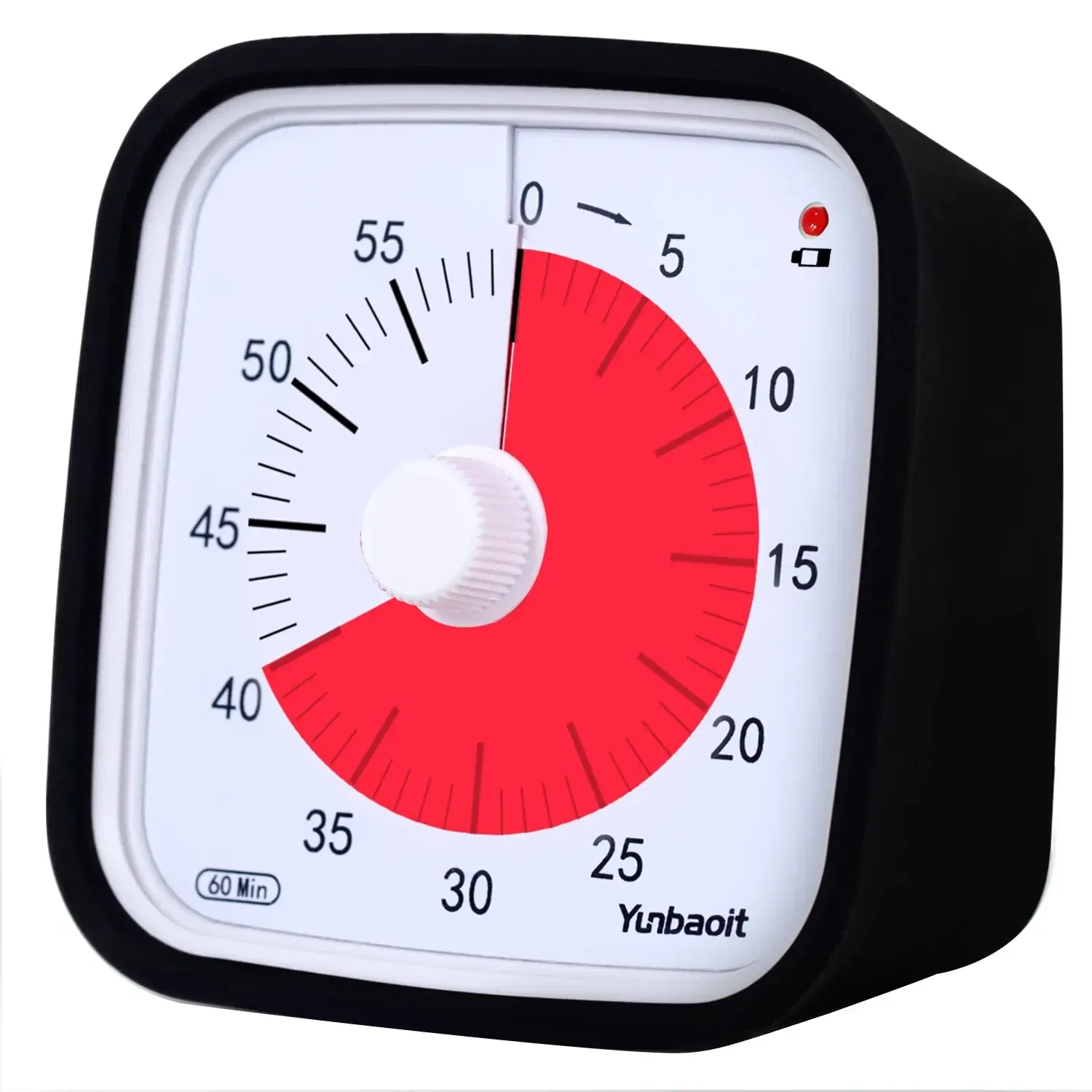 Color: black - Yunbaoit VT01 Upgraded 60 Minute Visual Timer with Protective Case Silent Countdown Timer for Kids