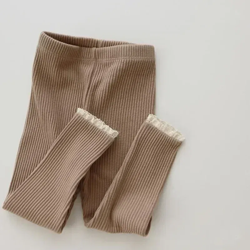 Color: Brown, Kid Size: 9M - New Infant Patchwork Leggings Cotton Baby Long Pants Toddler Girl Leggings Baby Clothing Autumn Kids Trousers