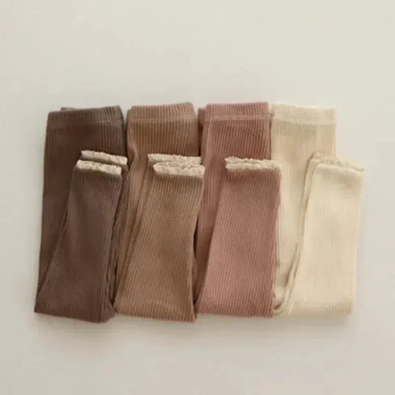 Color: Brown, Kid Size: 9M - New Infant Patchwork Leggings Cotton Baby Long Pants Toddler Girl Leggings Baby Clothing Autumn Kids Trousers