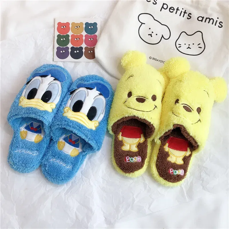 Color: PURPLE, Shoe Size: 41 - Cartoon Sulley Mike Slippers Cute Girl Warm Home Slippers Women Indoor Slippers Blue Duck Kawaii Non-slip Slippers Gifts EU36-41