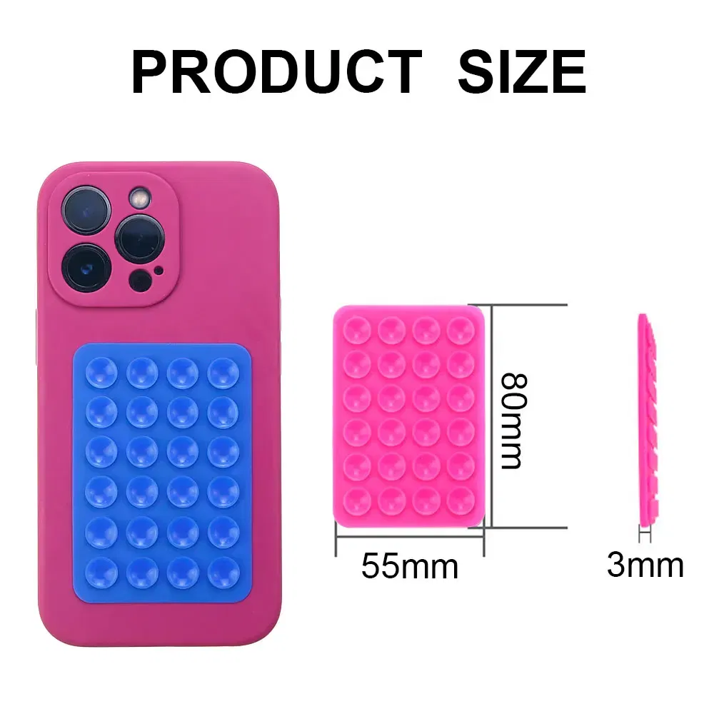 Color: light green - Silicone World Square Silicone Mobile Phone Fixing Suction Cup Car Mounted Bracket Phone Case Universal Anti Slip Suction Cup