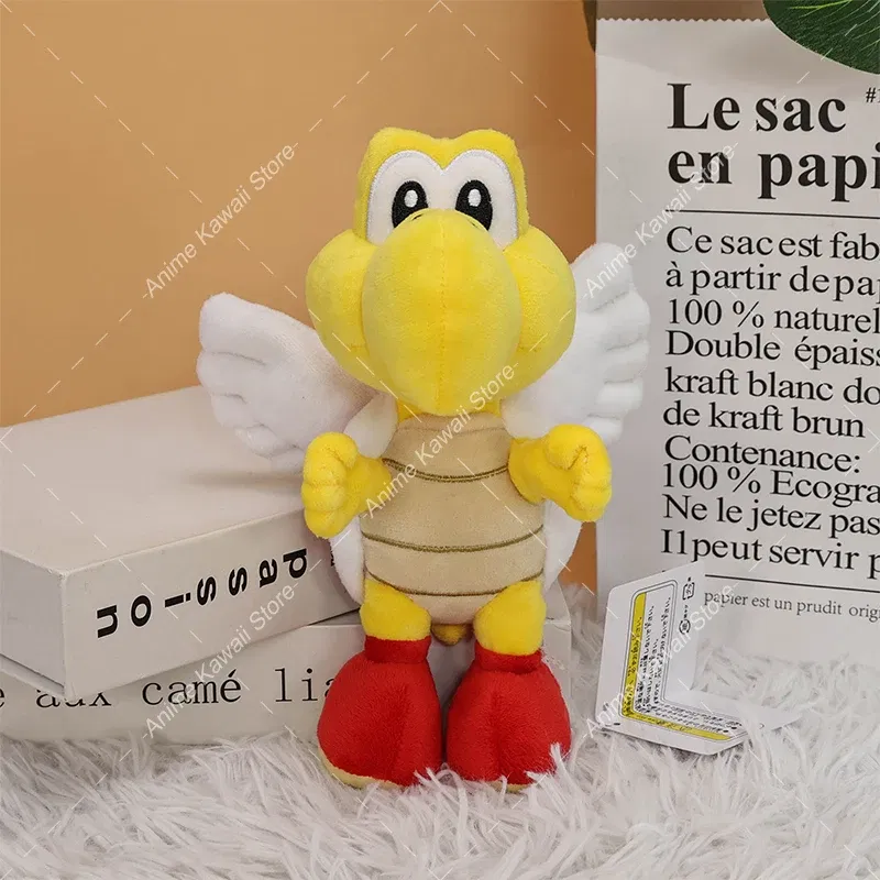 Color: WHITE - Super Mario Plush Toy Koopa Troopas Red Green Turtle Tortoise Kawaii Dry Bones Stuffed Animal Doll for Children Christmas Gifts