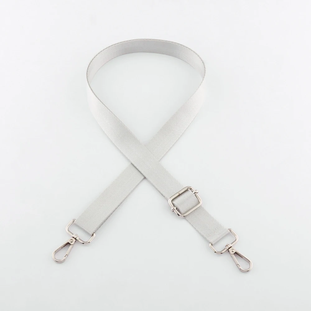 Color: Silver - Shoulder Bag Strap Fashion Wide Replacement Strap For Bags Nylon Woman Messenger Bag Accessories Silver Metal Buckle Bag Straps