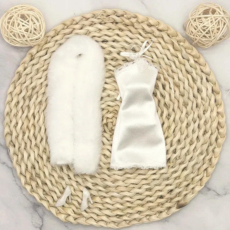 Color: PURPLE - 32cm Supermodel Doll Clothes Suit European Fashion Trendy Little White Skirt Exquisite Accessories Set DIY Toy Collector Gifts