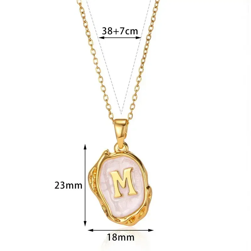Metal Color: Black Zinc Plated, Length: 40cm - Y2K Stainless Steels Drip Oil 26 Letter Necklaces for Women Men Alphabet A-Z Initials Pendant Necklace Aesthetic Jewelry Gift