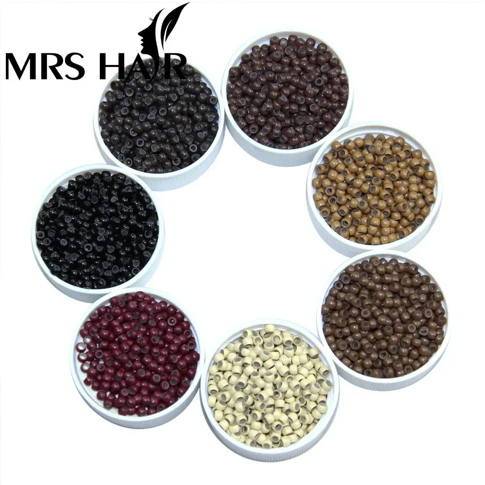 Color: Silver - 500pcs Silicone Hair Beads Nano Ring Micro Beads Fashion Salon Hairstylist Dreadlock Hair Extension Tools 8 Colors
