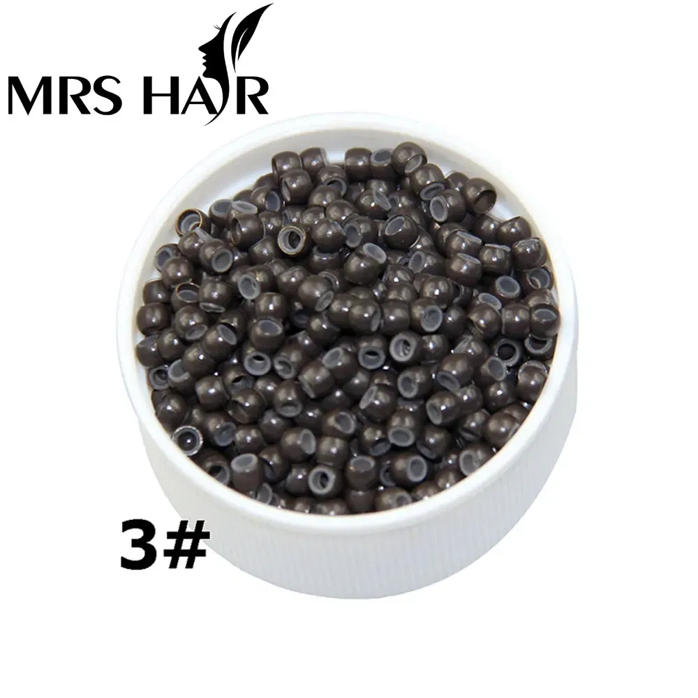 Color: Silver - 500pcs Silicone Hair Beads Nano Ring Micro Beads Fashion Salon Hairstylist Dreadlock Hair Extension Tools 8 Colors