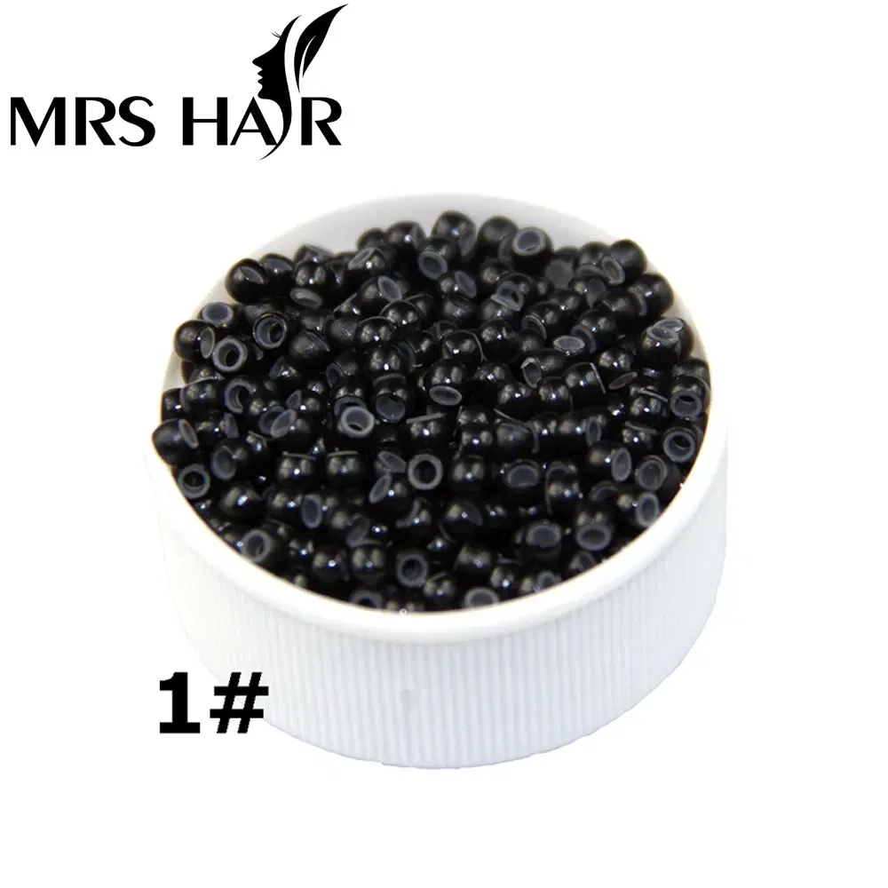 Color: Silver - 500pcs Silicone Hair Beads Nano Ring Micro Beads Fashion Salon Hairstylist Dreadlock Hair Extension Tools 8 Colors