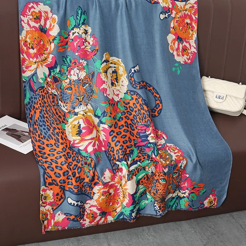 Color: Gold - Design Print Beach Stoles Scarf for Women Luxury Cotton Linen Shawl Wrap Femal Headscarf Bandana Autumn Pashimina Bufanda Poncho