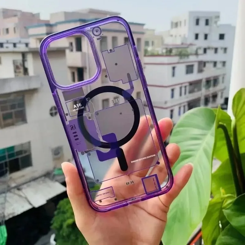 Material: PE, Color: Beige - FOR 2024 Original Technology Phone Case For IPhone 15 14 13 12 Pro Max Plus Magnetic Wireless Charging High Quality Bumpers