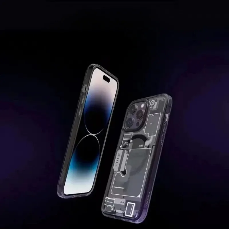 Material: PE, Color: Beige - FOR 2024 Original Technology Phone Case For IPhone 15 14 13 12 Pro Max Plus Magnetic Wireless Charging High Quality Bumpers