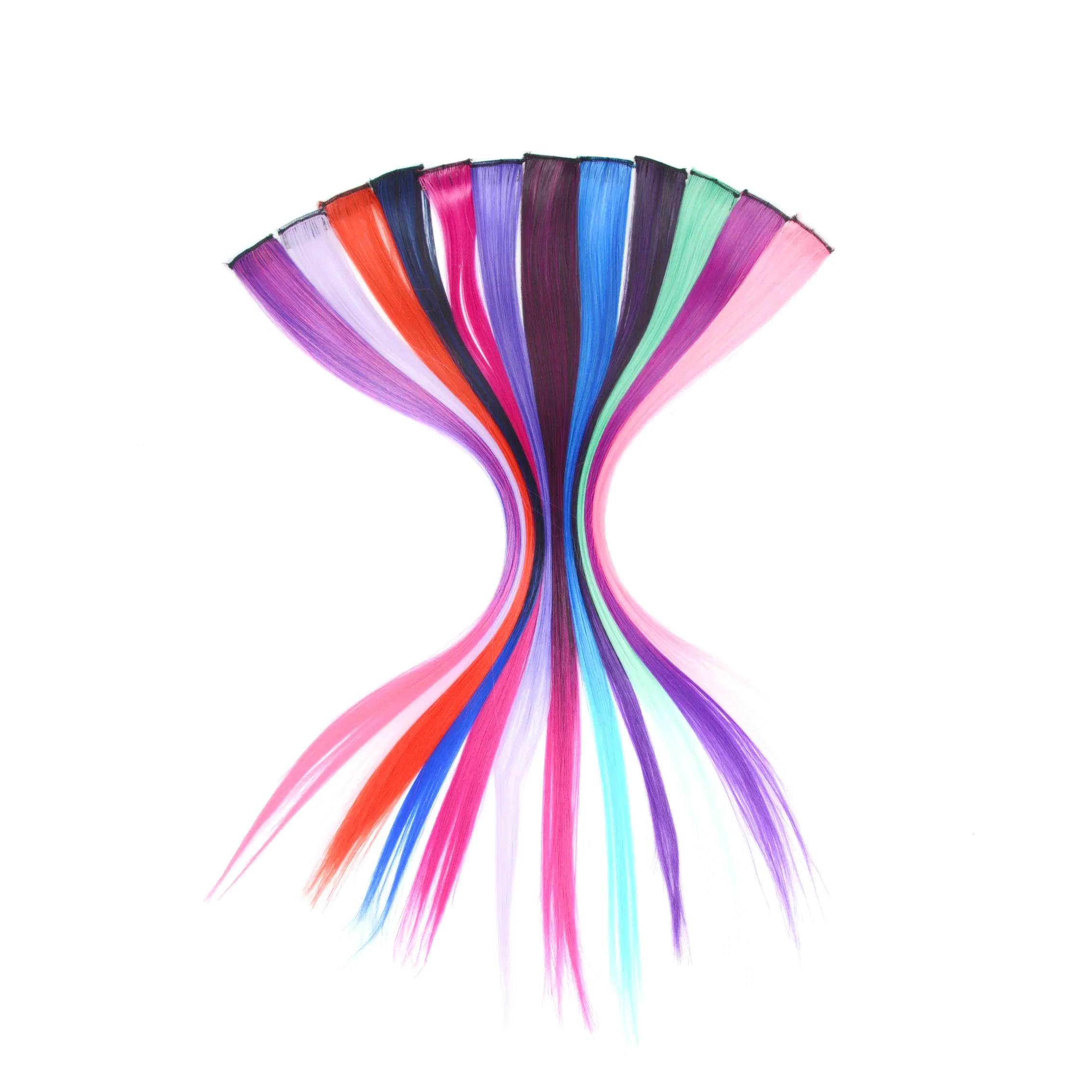 Color: T1B/33, Stretched Length: 22inches - Synthetic Clip-in Hair Extensions 22" Long Colorful Straight Hair Pieces Synthetic Hairpieces for Daily Festival Party