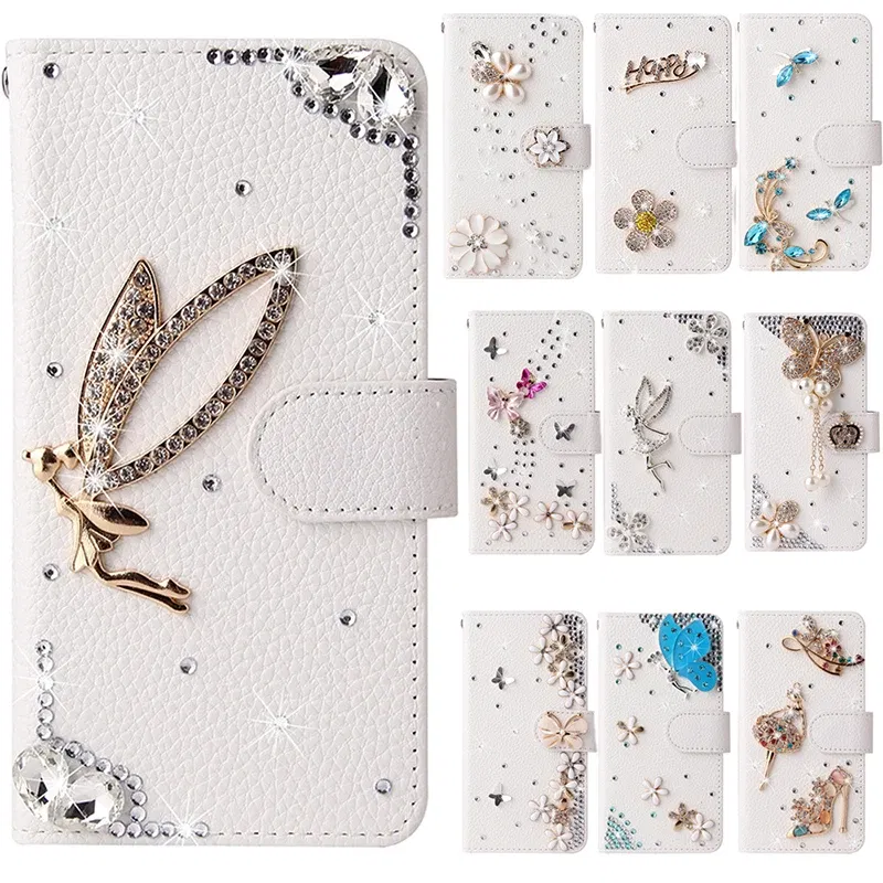Color: light green, Material: PE - Flip Glitter Case For Samsung Galaxy S25 Ultra S24 FE S23 S22 S21 S20 Plus A35 A55 A16 A14 A15 A34 A54 Leather Cover Case