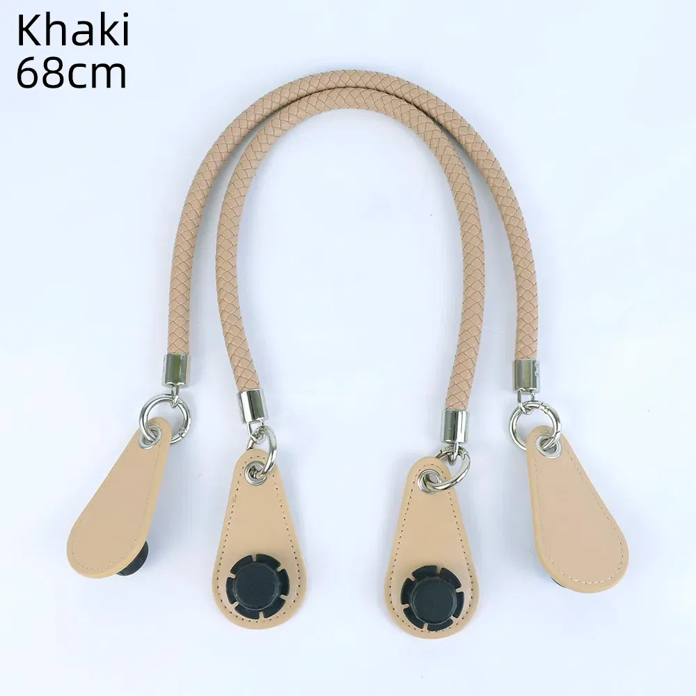 Color: Lavender, Ships From: CHINA - 2025 Obag PU Woven braided leather Rope Handles strap belt for O Bag accessoires Tote Bag Women's Bag Accessories