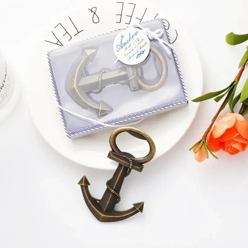 Kitchen Gadgets Zinc Alloy Beer Opener Bronze Anchor Design Bottle Openers Ocean Series Small Groomsmen Gifts Opener Tools