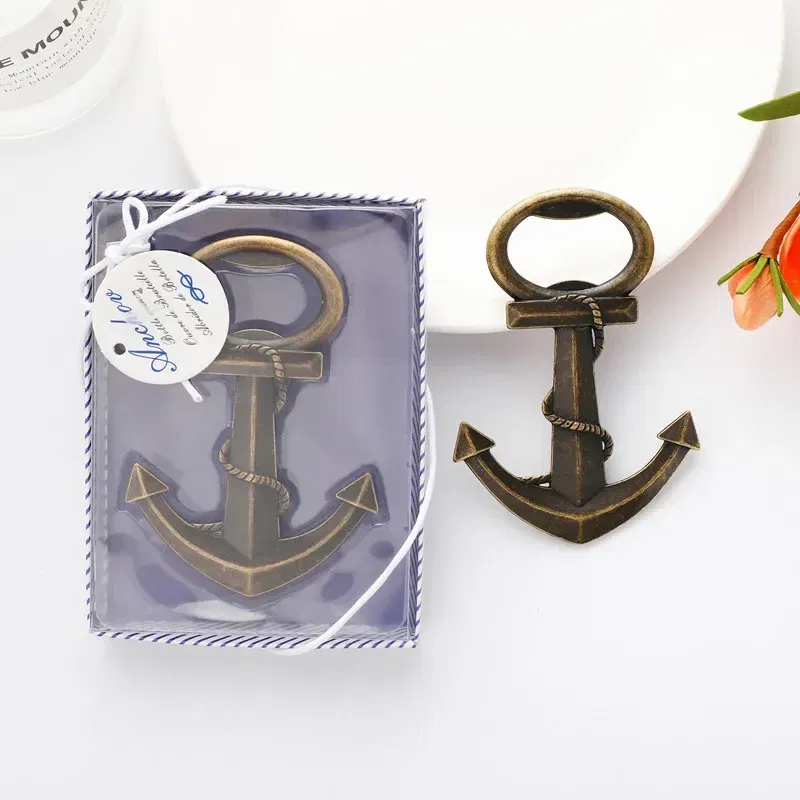 Kitchen Gadgets Zinc Alloy Beer Opener Bronze Anchor Design Bottle Openers Ocean Series Small Groomsmen Gifts Opener Tools