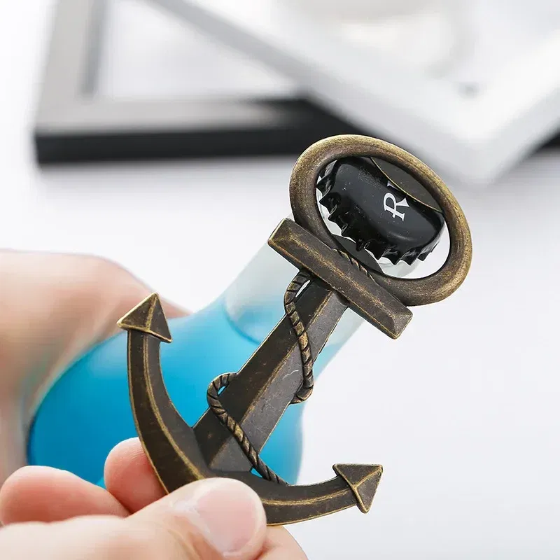 Kitchen Gadgets Zinc Alloy Beer Opener Bronze Anchor Design Bottle Openers Ocean Series Small Groomsmen Gifts Opener Tools