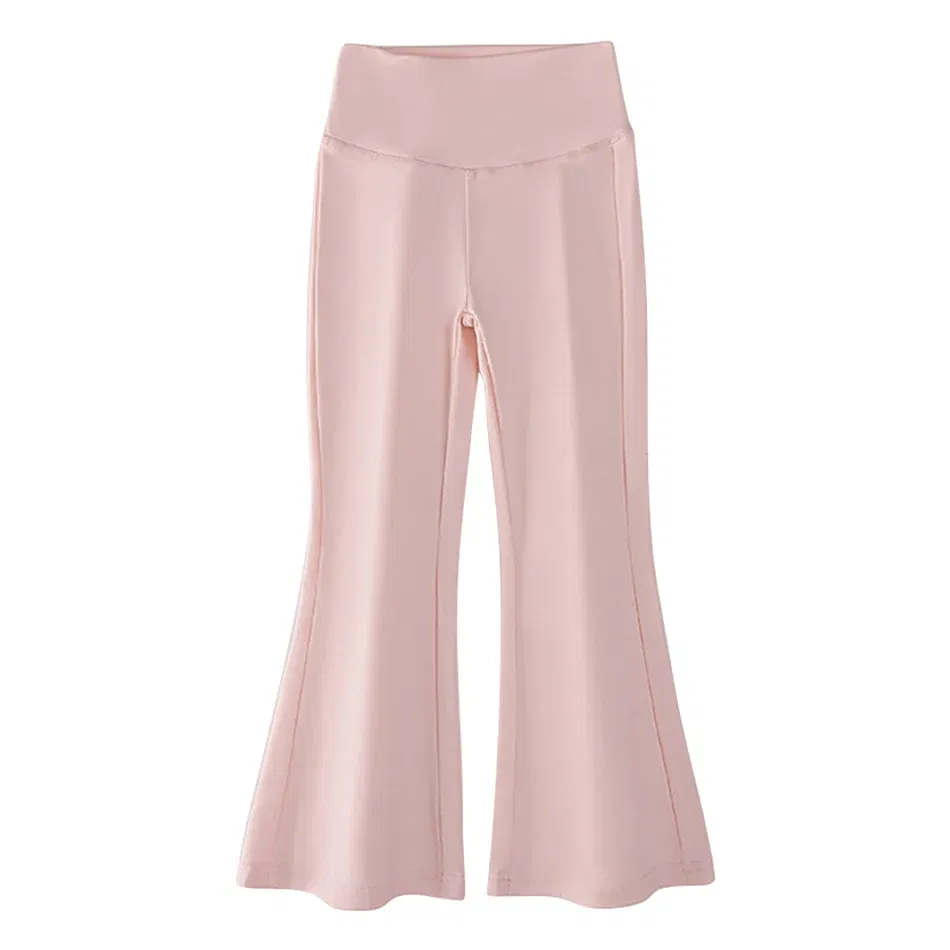 Color: Brown, Size: 116 - Stylish Children High Waisted Slimming Comfortable Bootcut Leggings Suitable Girls Spring and Autumn Wardrobe with Flared Edge