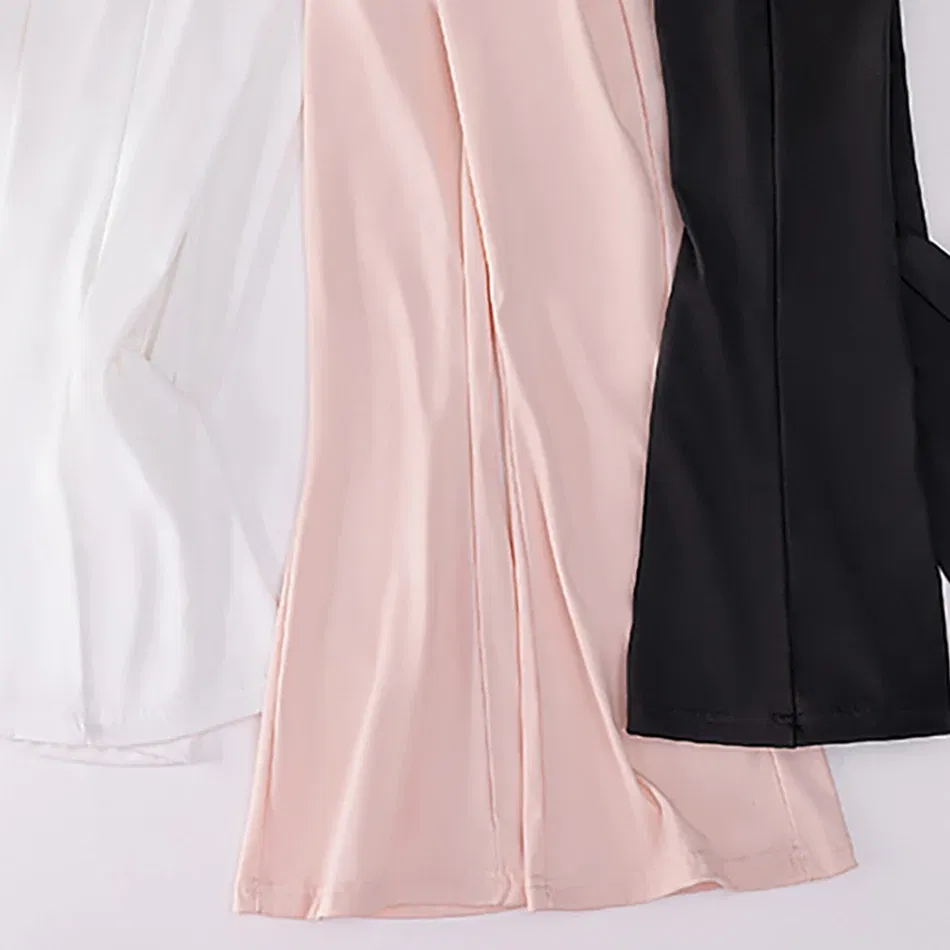 Color: Brown, Size: 116 - Stylish Children High Waisted Slimming Comfortable Bootcut Leggings Suitable Girls Spring and Autumn Wardrobe with Flared Edge