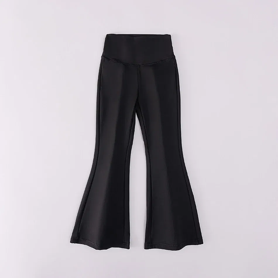 Color: Brown, Size: 116 - Stylish Children High Waisted Slimming Comfortable Bootcut Leggings Suitable Girls Spring and Autumn Wardrobe with Flared Edge