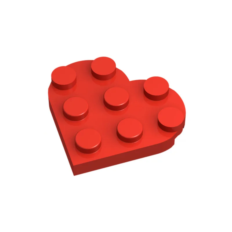 Color: RED - 39613 Round 3 x 3 Heart Bricks Collections Bulk Modular GBC Toys For Technical MOC DIY Buildings? Blocks Compatible