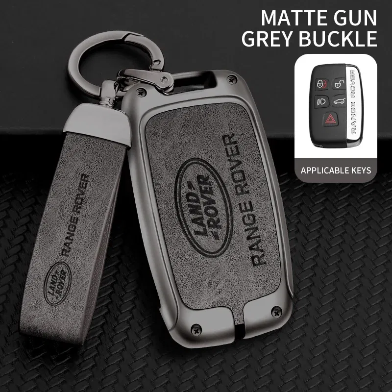 Color Name: WHITE - Car Zine Alloy Key Case For Land Rover Range Rover Discovery Evoque Velar Freelander Defender Key Chain Shell Car Metal key Bag