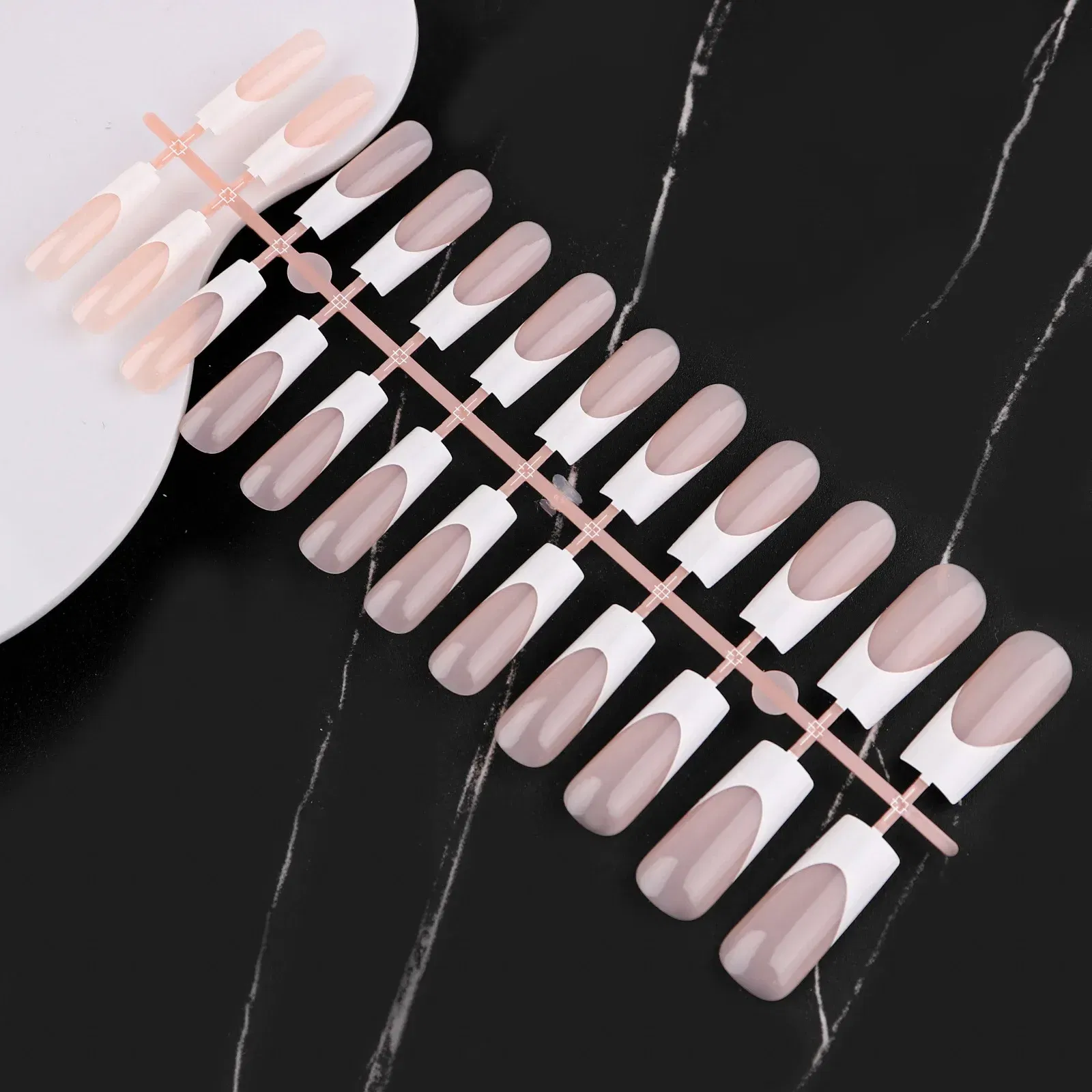 Color: Red - 24PCS Square Head Matte False Nails Ballet Detachable Full Cover Artificial Fingernails Frosted Press Glue on Fake Nail Tips