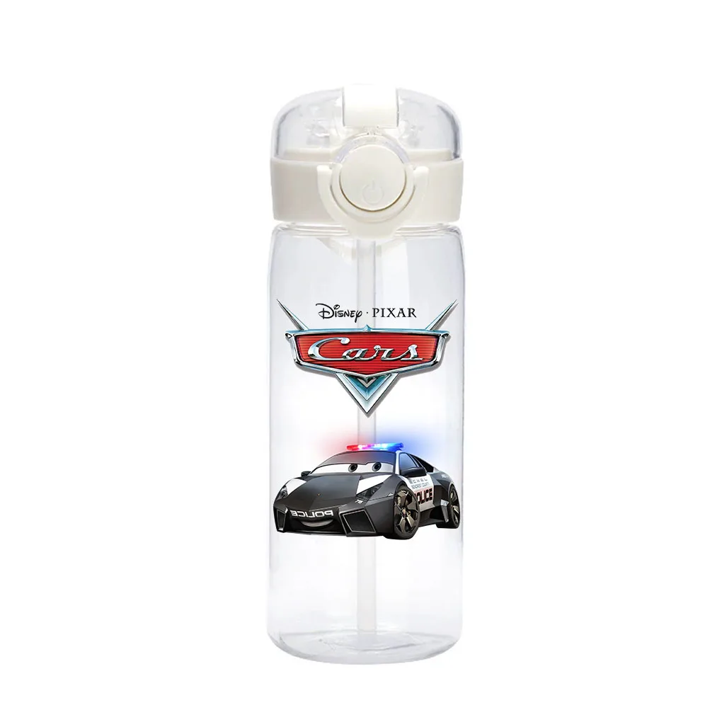 Color: black - 400ml Disney Cars Animation Movie Children Cartoon Portable Outdoor Camping Sports Fitness Water Cup Lightning McQueen Sally