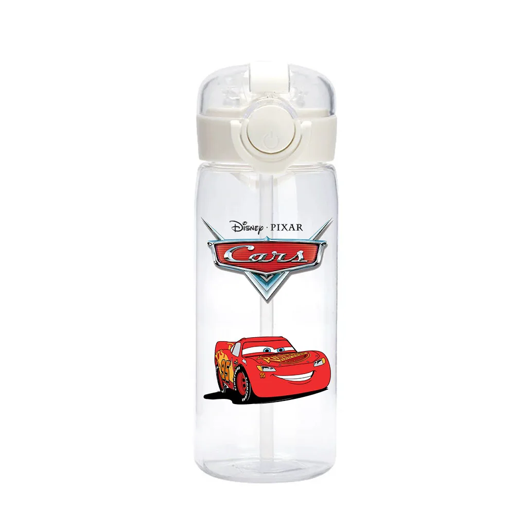 Color: black - 400ml Disney Cars Animation Movie Children Cartoon Portable Outdoor Camping Sports Fitness Water Cup Lightning McQueen Sally