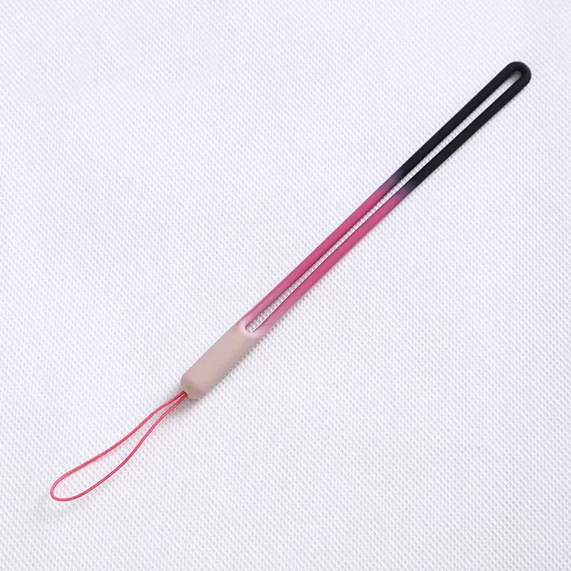 Color: Silver / Gray - 1pcs New Watercolor silicone lanyard liquid wrist lanyard creative speaker fan short sling U disk silicone mobile phone lanyard