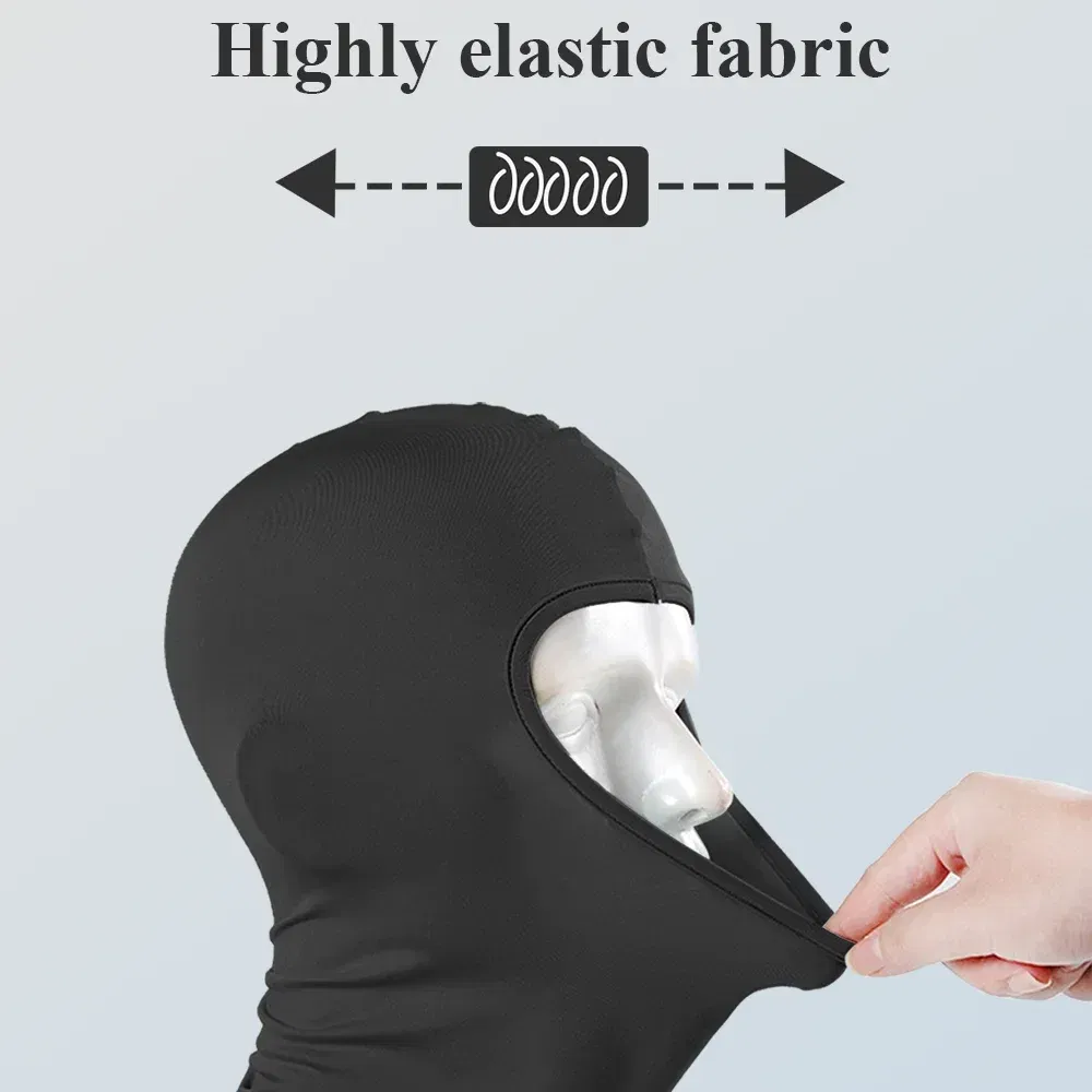 Color: Silver - Breathable Sports Balaclava Hat Quick-Dry Windproof Full Face Mask Headgear for Riding Running Ski Hiking Outdoor Face Cover Men