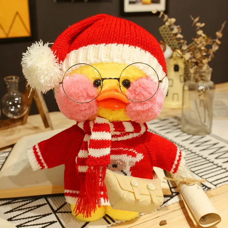 Color: Watermelon red, Height: 11cm-30cm - 30cm Cute LaLafanfan Cafe Duck Plush Toy Kawaii LaLafanfan Duck Doll Soft Stuffed Animal Plush Pillow Birthday Gifts for Kids