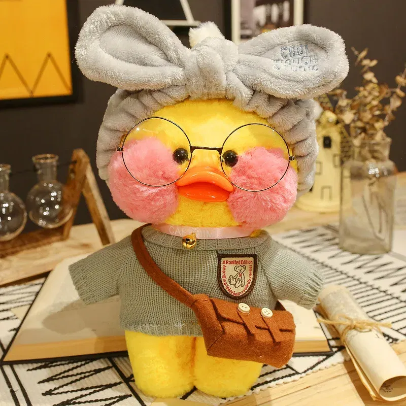 Color: Watermelon red, Height: 11cm-30cm - 30cm Cute LaLafanfan Cafe Duck Plush Toy Kawaii LaLafanfan Duck Doll Soft Stuffed Animal Plush Pillow Birthday Gifts for Kids