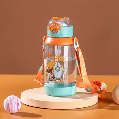 Color: Blue, Capacity: 0.7L - 700ml Large Capacity Kids Water Cup with Straw Sports Bottle Student Special Edition