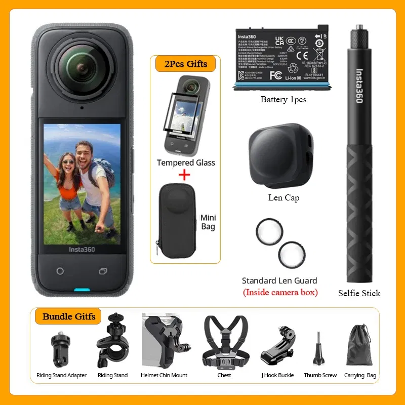 Bundle: Bundle2, Color: Pink, Ships From: CHINA - Top Insta360 X4 Now arrival 8K Waterproof 360 Action Camera, 4K Wide-Angle Video 2290mAh Battery Insta360 X4 Sport Camera