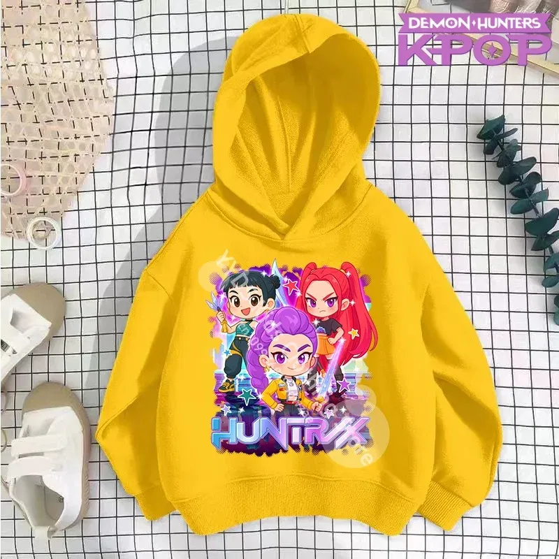 Color: army green, Kid Size: 140 - 2025 KPop Demon Hunters Hoodie Fashion Rumi Sweatshirt Pullover Cute Long Sleeve Autumn Boys Girls Cartoon Y2K Hoody Sportswear